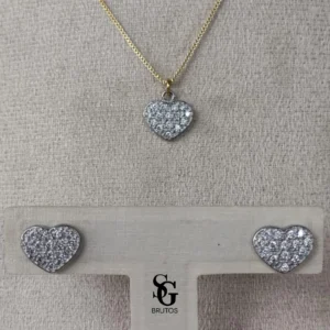 Conjunto Corações Zircônias - CJ009