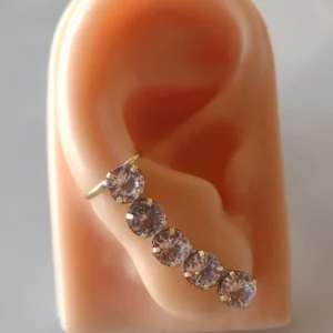 Ear cuff Zircônia Redonda Cristal - EC037