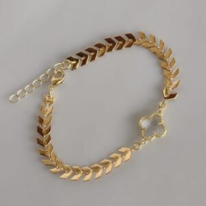 792550_5100da7ab105470dbe7544a5dbaec0c6mv2.jpg Pulseira Corrente Latão Escama Trevo Cristal 10mm - PS081