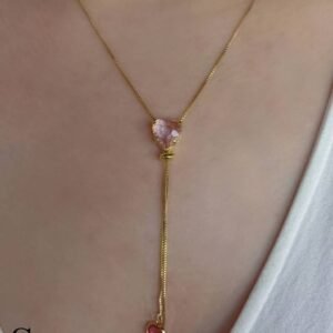 792550_5262354f880049f8a2b84cf1e5ba7c25mv2.jpg Colar Gravatinha Coração Rosa - CL033