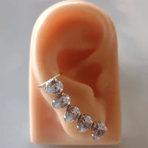 Ear Cuff Zircônia Gota Cristal - EC036