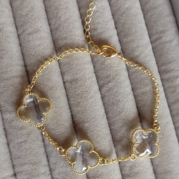 Pulseira de Três Trevos Cristal - PS070
