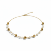 Colar Elegante com Pérolas e Metal - CL224