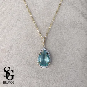 792550_7bae869ffd47402a8f3db9d60419f806mv2.webp Colar Zircônia em Gota Azul Claro - CL071