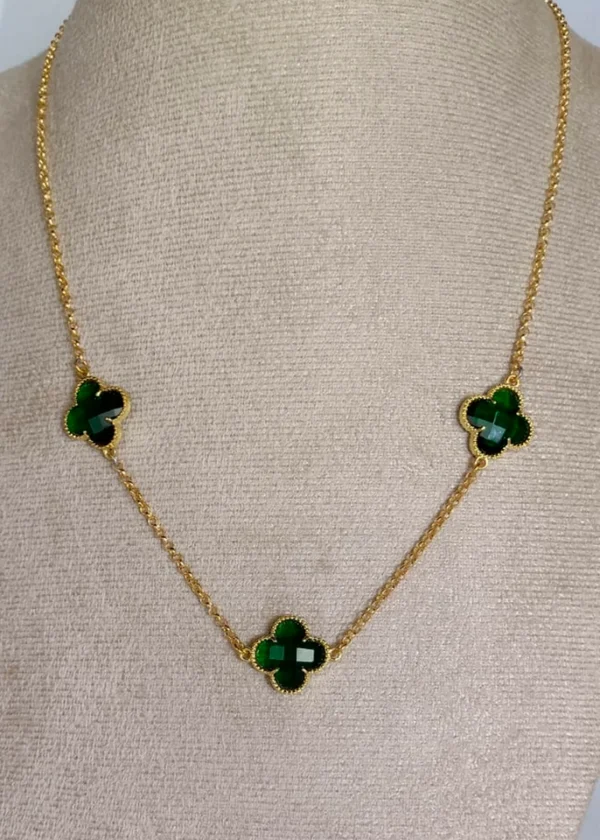 Colar Trevo Verde Escuro - CL052