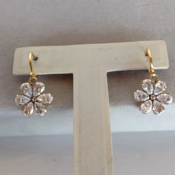 Brinco Flor Cristal - BD093