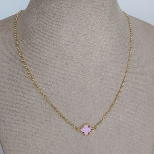 Colar Um Trevo Rosa Bebê - CL197