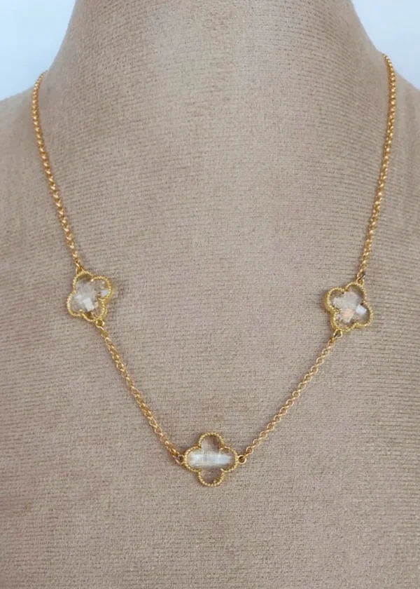 Colar Trevo Cristal - CL054