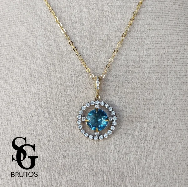 Colar com Pingente Circular Zircônia - CL065