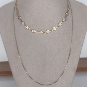 Colar Duplo Veneziana e Cadeadinho - CL221