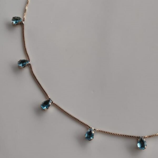 Colar Pequenas Gotas Azul Claro - CL204