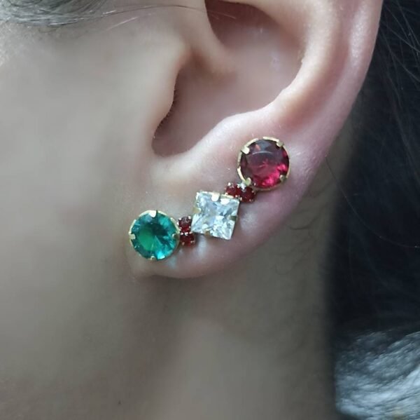 Ear Cuff em Zircônias Coloridas - EC014