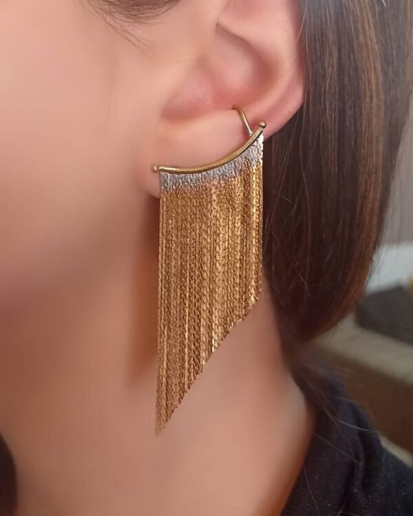 Brinco de Franja L90 G com Piercing fake - FR004