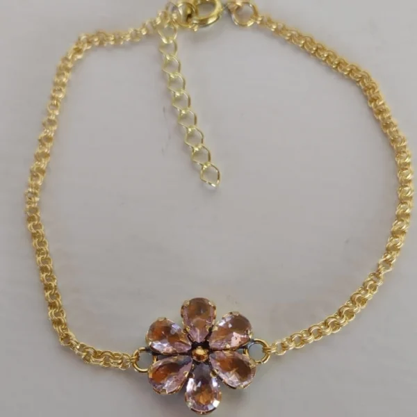 Pulseira Uma Flor Rosa Claro - PS046