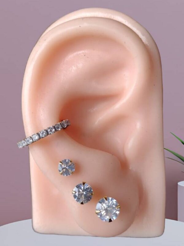Mix de Trios de Zircônia Simples + Piercing fake - MX004