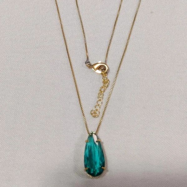 Colar de Zircônia em Gota Blue Zircon - CL051
