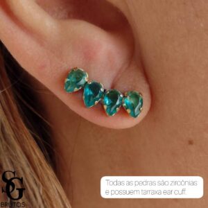 792550_bf3907a2f8684f598e4caaba5851092fmv2.jpg Brinco Ear Cuff em Zircônias Verde Água - EC007