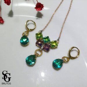 Conjunto de Zircônias Verdes - CZ004