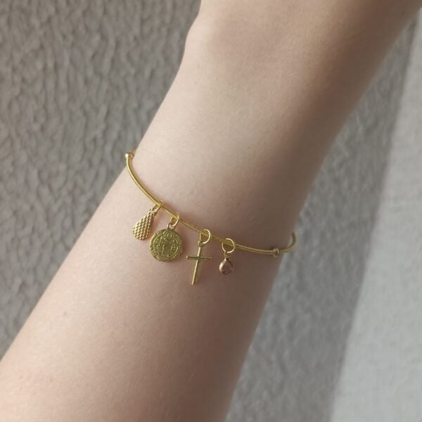Pulseira Corda de Violão com Pingentes - PS077