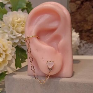 Brinco Coração com Piercing Fake - BD015