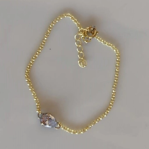 Pulseira Zircônia Gota Cristal - PS021