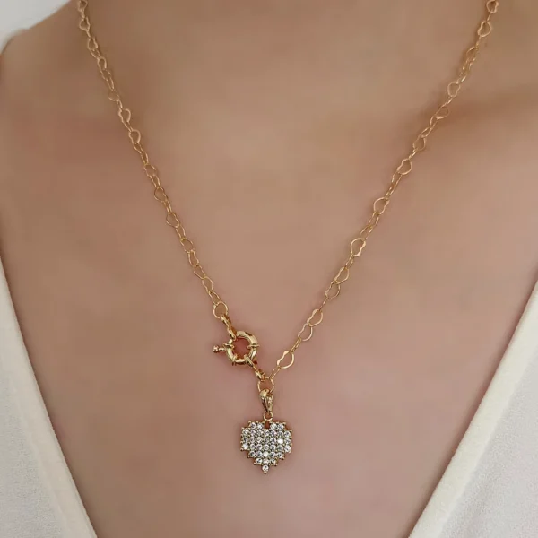 Colar de Coração e Fecho Boia - CL028