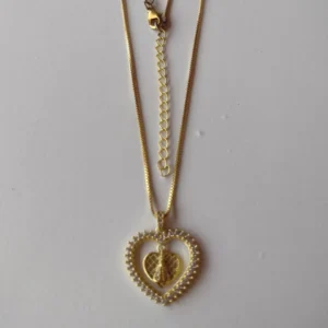 Colar Coração Cravejado Nossa Senhora - CL159